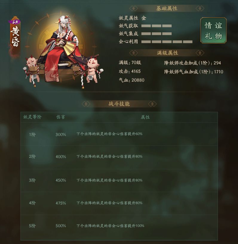 神都夜行录SR幽暗祸时黄昏技能效果有哪些_SR幽暗祸时黄昏技能效果介绍