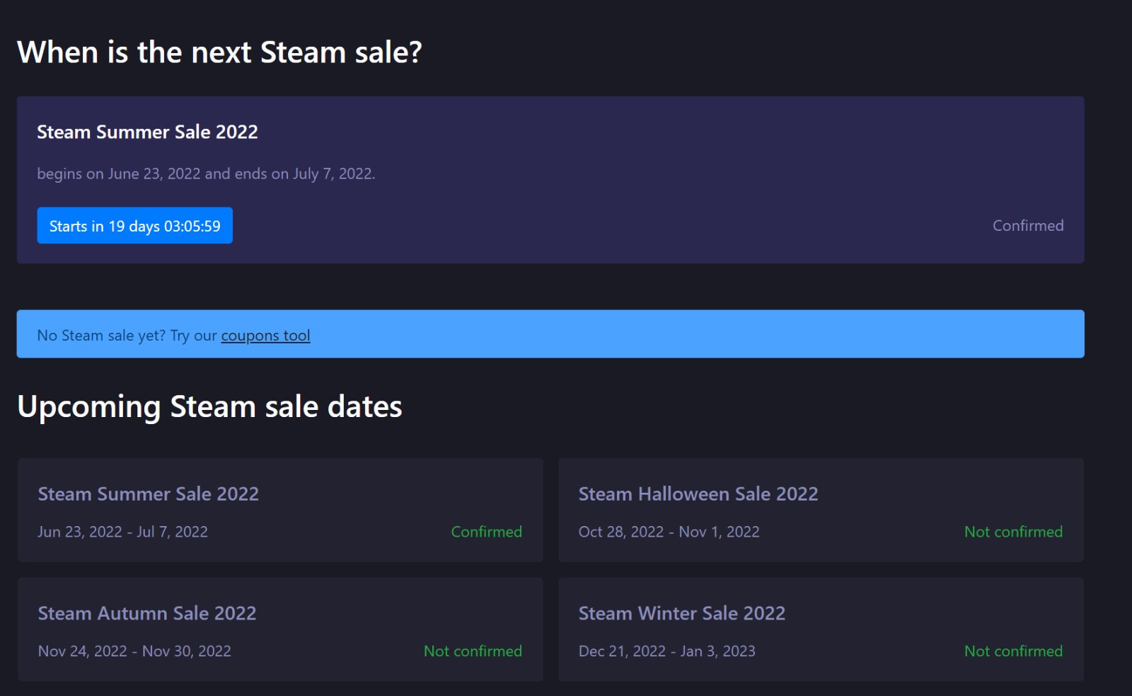 据说2022年Steam夏季特卖将于6月24日开始。  第2张